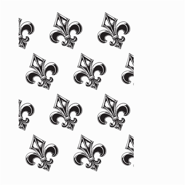 French France Fleur De Lys Metal Pattern black and white antique vintage Large Garden Flag (Two Sides)