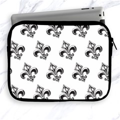 French France Fleur De Lys Metal Pattern Black And White Antique Vintage Apple Ipad 2/3/4 Zipper Cases by Quebec