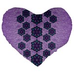 A Gift With Flowers Stars And Bubble Wrap Large 19  Premium Flano Heart Shape Cushions Front