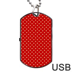 Pois Doré / Rouge Dog Tag Usb Flash (one Side) by kcreatif