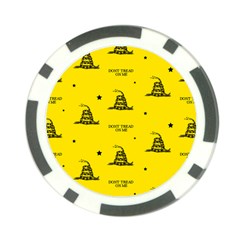 Gadsden Flag Don t Tread On Me Yellow And Black Pattern With American Stars Poker Chip Card Guard by snek