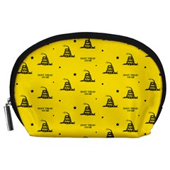 Gadsden Flag Don t Tread On Me Yellow And Black Pattern With American Stars Accessory Pouch (large) by snek