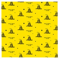 Gadsden Flag Don t Tread On Me Yellow And Black Pattern With American Stars Wooden Puzzle Square by snek