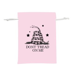 Gadsden Flag Don t Tread On Me Light Pink And Black Pattern With American Stars Lightweight Drawstring Pouch (s) by snek