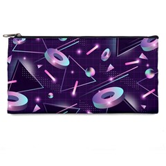 Retrowave Aesthetic Vaporwave Retro Memphis Pattern 80s Design Geometrical Shapes Futurist Pink Blue 3d Pencil Cases by genx