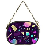 Retrowave Aesthetic vaporwave retro memphis pattern 80s design 3D geometric shapes Chain Purse (One Side) Front