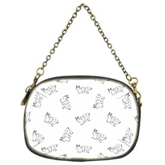 Messy Life Phrase Motif Typographic Pattern Chain Purse (two Sides) by dflcprintsclothing