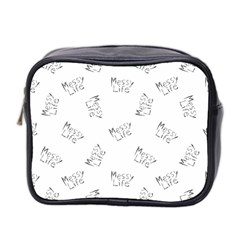 Messy Life Phrase Motif Typographic Pattern Mini Toiletries Bag (two Sides) by dflcprintsclothing