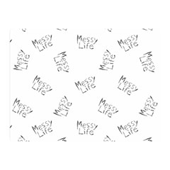 Messy Life Phrase Motif Typographic Pattern Double Sided Flano Blanket (mini)  by dflcprintsclothing