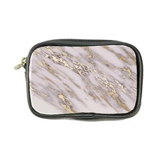 Marble With Metallic Gold Intrusions On Gray White Stone Texture Pastel Rose Pink Background Coin Purse by genx