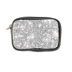 Silver And White Glitters Metallic Finish Party Texture Background Imitation Coin Purse by genx