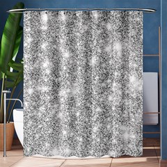 Silver And White Glitters Metallic Finish Party Texture Background Imitation Shower Curtain 60  X 72  (medium)  by genx