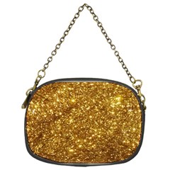 Gold Glitters Metallic Finish Party Texture Background Faux Shine Pattern Chain Purse (one Side) by genx