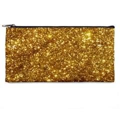 Gold Glitters Metallic Finish Party Texture Background Faux Shine Pattern Pencil Cases by genx