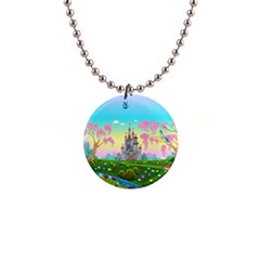 Fairytale Castle 1  Button Necklace by myuique