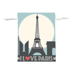 I-love-paris Lightweight Drawstring Pouch (l) by myuique