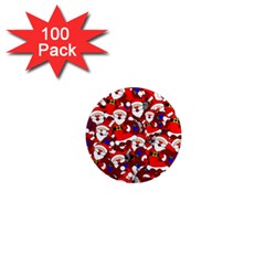 Nicholas Santa Christmas Pattern 1  Mini Magnets (100 Pack)  by Wegoenart