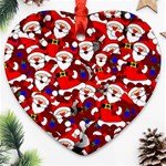 Nicholas Santa Christmas Pattern Heart Ornament (Two Sides) Back