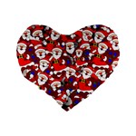 Nicholas Santa Christmas Pattern Standard 16  Premium Flano Heart Shape Cushions Back