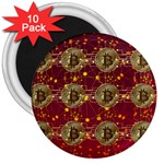 Block Chain Network Bitcoin Data 3  Magnets (10 pack)  Front