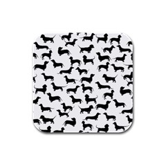 Dachshunds! Rubber Square Coaster (4 Pack)  by ZeeBee