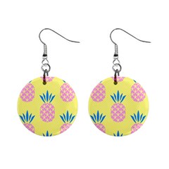 Summer Pineapple Seamless Pattern Mini Button Earrings by Sobalvarro