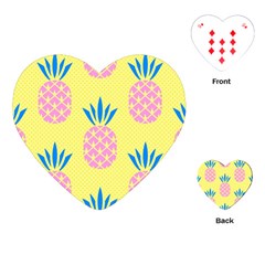 Summer Pineapple Seamless Pattern Playing Cards Single Design (heart) by Sobalvarro