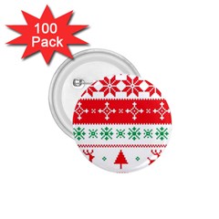 Ugly Christmas Sweater Pattern 1 75  Buttons (100 Pack)  by Sobalvarro