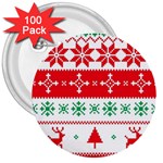 Ugly Christmas Sweater Pattern 3  Buttons (100 pack)  Front