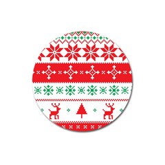 Ugly Christmas Sweater Pattern Magnet 3  (round) by Sobalvarro