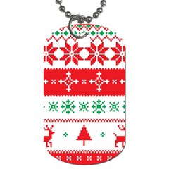 Ugly Christmas Sweater Pattern Dog Tag (one Side) by Sobalvarro