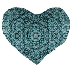 Paradise Flowers In Lovely Colors Large 19  Premium Flano Heart Shape Cushions by pepitasart