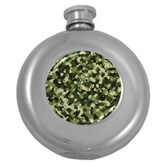 Dark Green Camouflage Army Round Hip Flask (5 Oz) by McCallaCoultureArmyShop