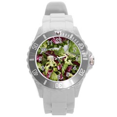 Salad Lettuce Vegetable Round Plastic Sport Watch (l) by Sapixe