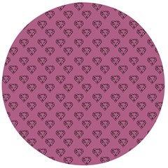 Heart Face Mauve Wooden Bottle Opener (round) by snowwhitegirl