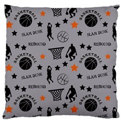 Slam Dunk Basketball Gray Large Cushion Case (one Side) by mccallacoulturesports