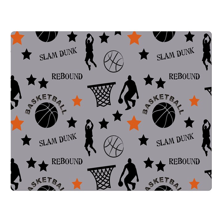 Slam Dunk Basketball Gray Double Sided Flano Blanket (Large) 