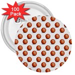 Orange Basketballs 3  Buttons (100 pack)  Front