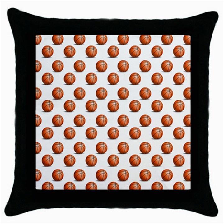 Orange Basketballs Throw Pillow Case (Black)