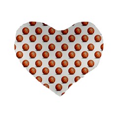 Orange Basketballs Standard 16  Premium Heart Shape Cushions by mccallacoulturesports