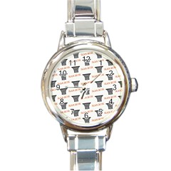 Slam Dunk Baskelball Baskets Round Italian Charm Watch by mccallacoulturesports