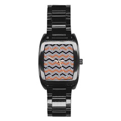 Basketball Thin Chevron Stainless Steel Barrel Watch by mccallacoulturesports