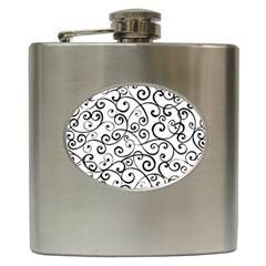 Black And White Swirls Hip Flask (6 Oz) by mccallacoulture