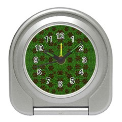 Rose Stars So Beautiful On Green Travel Alarm Clock by pepitasart