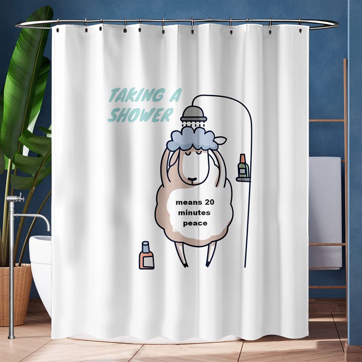 Sheep Showering Shower Curtain 60  x 72  (Medium)