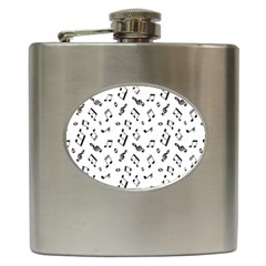 Music Pattern Hip Flask (6 Oz) by designsbymallika