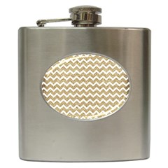 Gold Glitter Chevron Hip Flask (6 Oz) by mccallacoulture