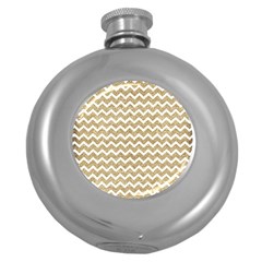 Gold Glitter Chevron Round Hip Flask (5 Oz) by mccallacoulture