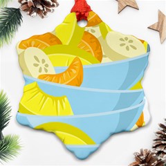 Salad Fruit Mixed Bowl Stacked Snowflake Ornament (two Sides) by HermanTelo