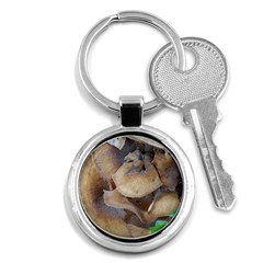 Close Up Mushroom Abstract Key Chain (round) by Fractalsandkaleidoscopes